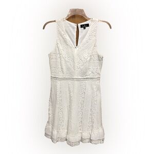 Lulu's Ivory Lace Mini Dress